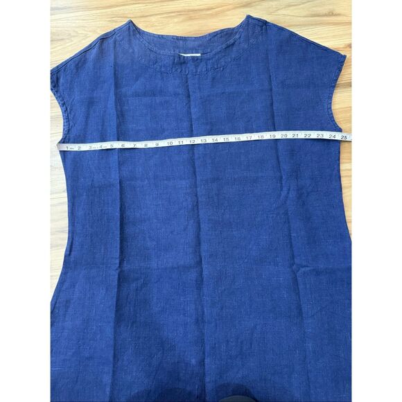 Bryn Walker blue linen boho lagenlook dress size Large - Picture 8 of 10